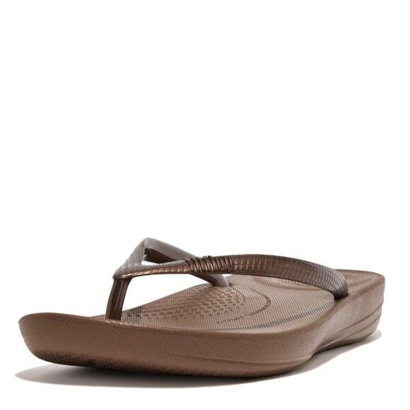 FitFlop Women's IQUSHION FLIP Flop-Solid, Bronze, 10 - Picture 1 of 1